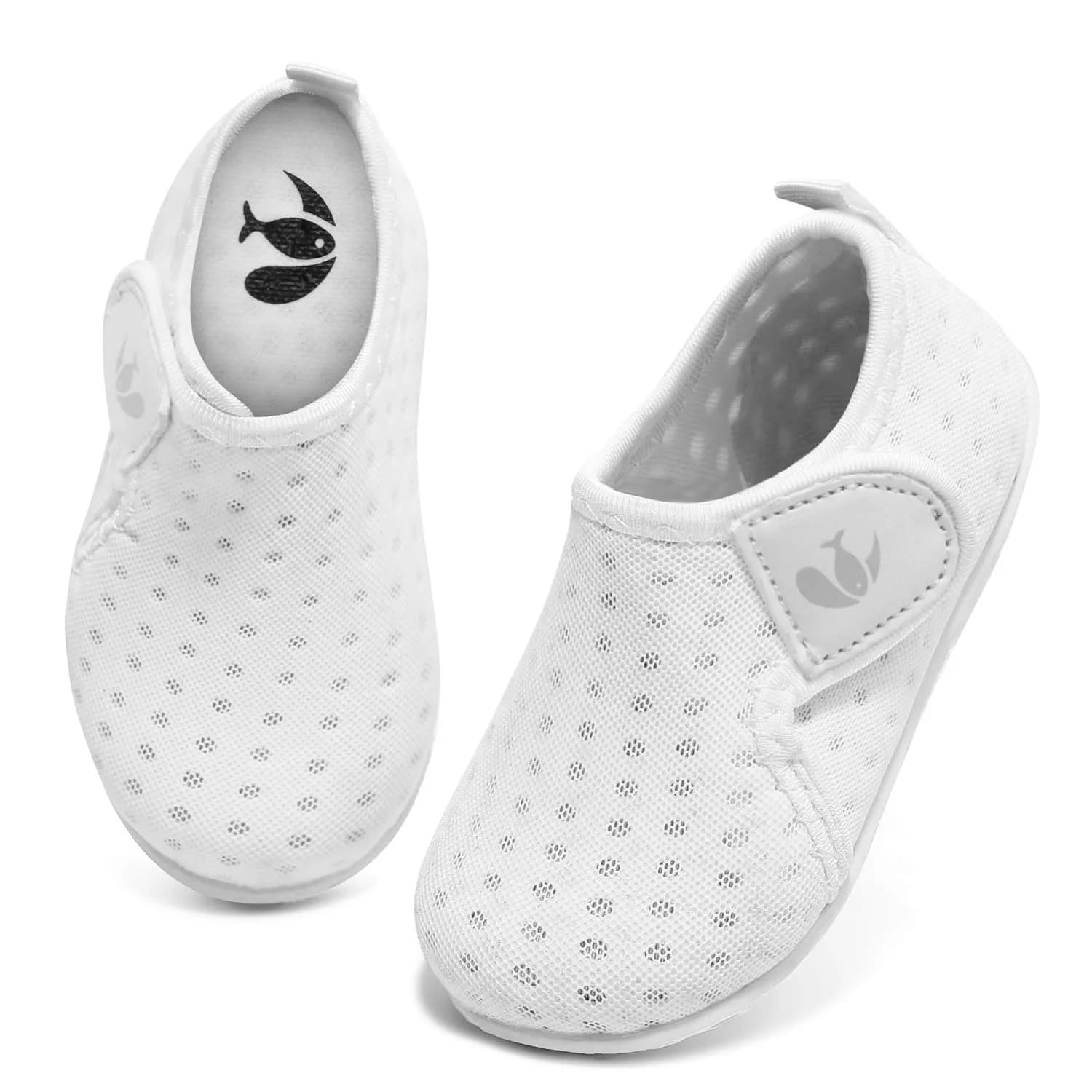 FEETCITY Water Shoes White 12-18 Months | Quick Dry, Non-Slip, Breathable Infant Aqua Socks