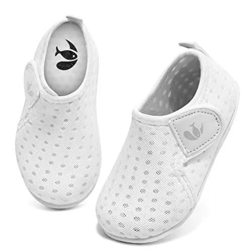 FEETCITY Water Shoes White 12-18 Months | Quick Dry, Non-Slip, Breathable Infant Aqua Socks thumbnail 1