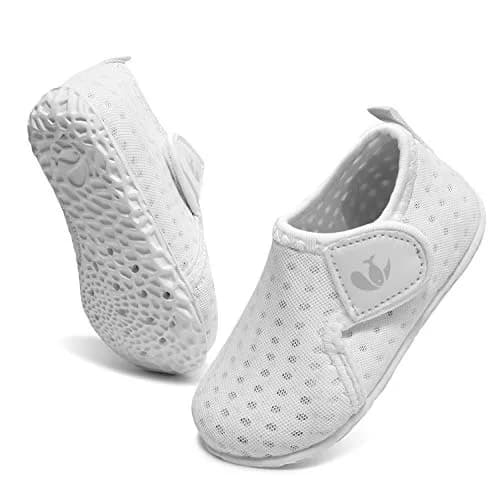 FEETCITY Water Shoes White 12-18 Months | Quick Dry, Non-Slip, Breathable Infant Aqua Socks thumbnail 4