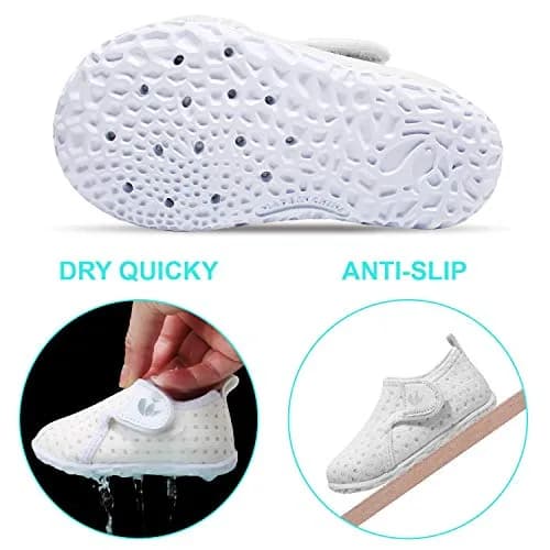 FEETCITY Water Shoes White 12-18 Months | Quick Dry, Non-Slip, Breathable Infant Aqua Socks thumbnail 5