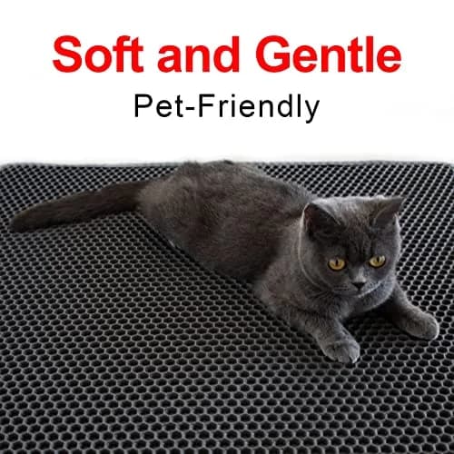 Waretary Cat Litter Mat, 36"x30" Waterproof, Scatter Control, Black thumbnail 6