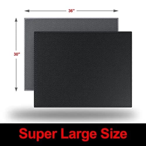 Waretary Cat Litter Mat, 36"x30" Waterproof, Scatter Control, Black thumbnail 8