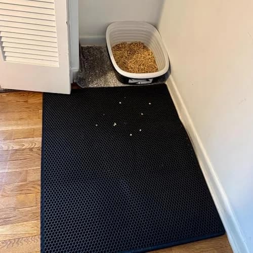 Waretary Cat Litter Mat, 36"x30" Waterproof, Scatter Control, Black thumbnail 9
