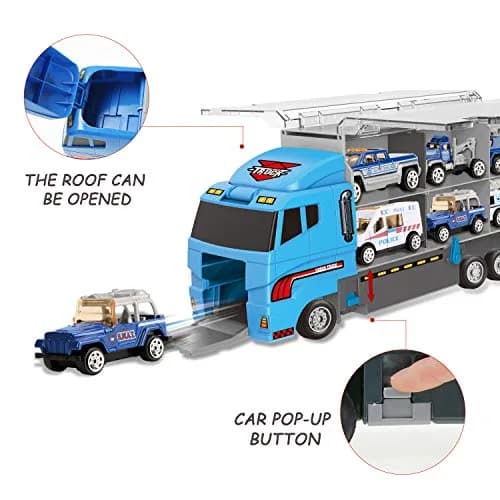 Joyfia 10 in 1 Police Toys, Die-cast Police Rescue Truck, Mini Vehicles for Kids 3+ | Educational & Safe thumbnail 4