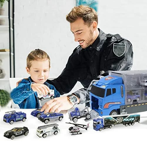 Joyfia 10 in 1 Police Toys, Die-cast Police Rescue Truck, Mini Vehicles for Kids 3+ | Educational & Safe thumbnail 7