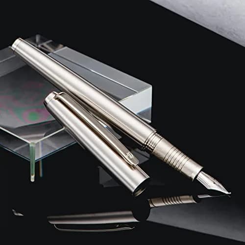 Lanxivi Stainless Steel Fountain Pen Bent Nib Art Calligraphy 138mm | Premium Fude Pen for Sketching & Signature thumbnail 1