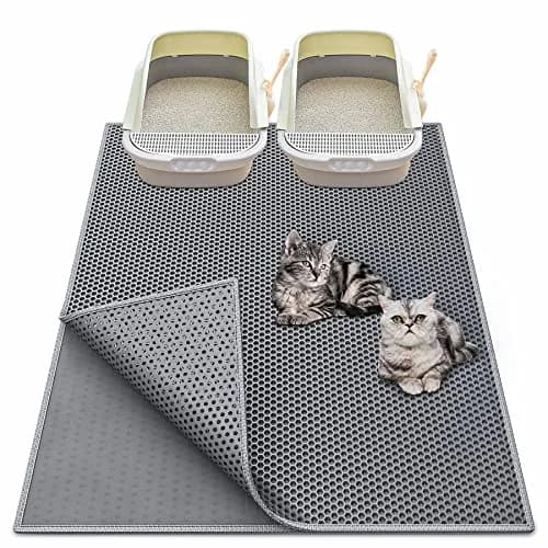 Waretary XL Cat Litter Mat 90cm x 76cm (36"x30") | Waterproof Scatter Control Grey thumbnail 1
