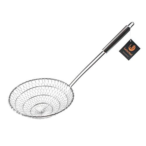 Letschef Stainless Steel Spider Strainer 15cm (6-Inch) | Handmade Asian Kitchen Skimmer Basket thumbnail 1