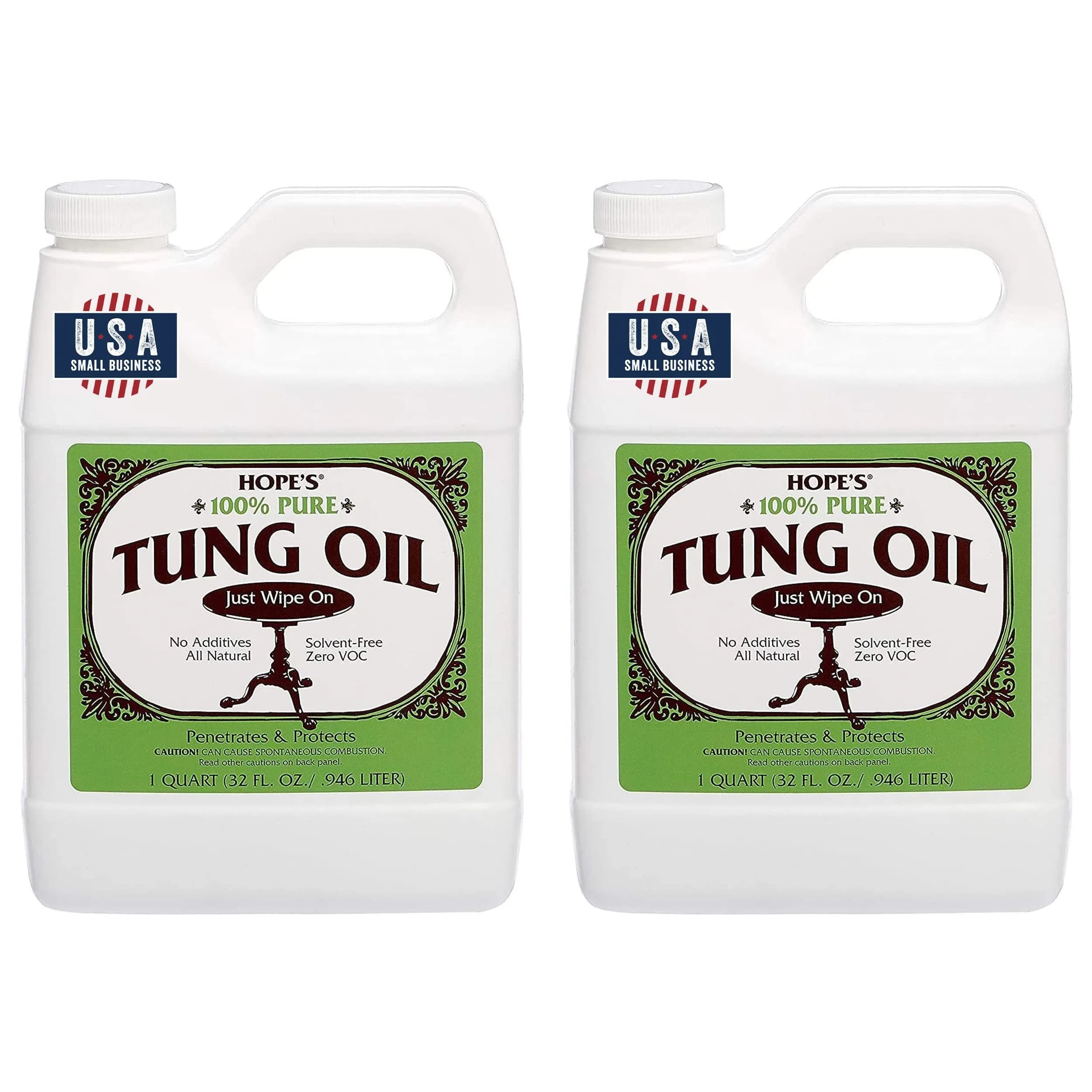 HOPE'S 100% Pure Tung Oil Wood Finish 1.89 L (64 Fl Oz) | Food Safe Natural Wood Sealer - main product image
