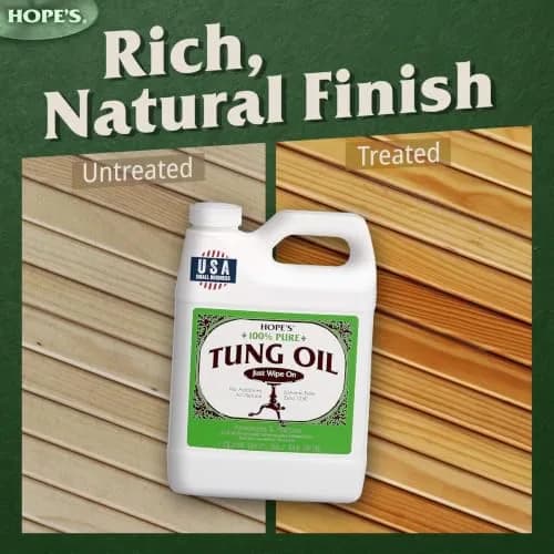 HOPE'S 100% Pure Tung Oil Wood Finish 1.89 L (64 Fl Oz) | Food Safe Natural Wood Sealer thumbnail 8