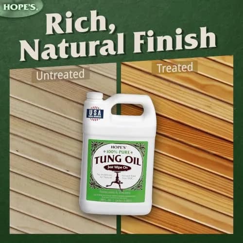HOPE'S 100% Pure Tung Oil Wood Finish & Sealer 946ml (32 Fl Oz) | Food Safe Natural Wood Grain Enhancer thumbnail 8