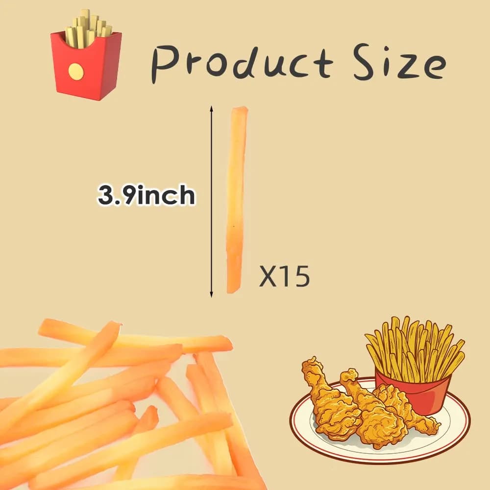 Hagao Fake French Fries 15 pcs | Realistic Polyurethane Play Food for Kitchen Decor - view 6