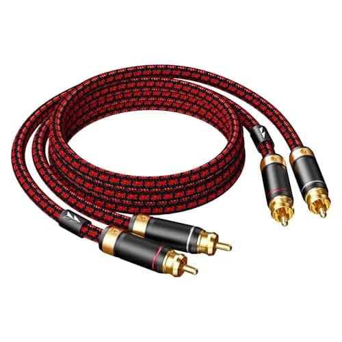 Primeda Audiophile 2RCA Male to 2RCA Male Stereo Audio Cable 2.74m (9 Feet) | High-Fidelity Sound for Home Entertainment thumbnail 1