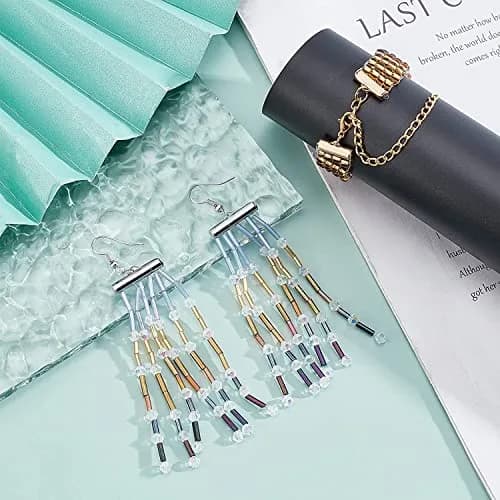 PH PandaHall 240pcs Slide On End Clasp Tubes Slider End Caps | 7 Sizes Platinum Golden thumbnail 6