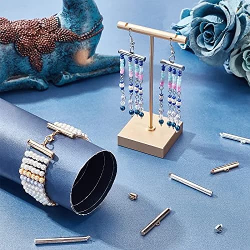 PH PandaHall 240pcs Slide On End Clasp Tubes Slider End Caps | 7 Sizes Platinum Golden thumbnail 2