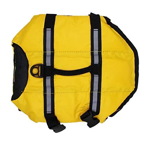 SNIK-S Dog Life Jacket for Swimming Safety with Reflective Stripes, Large Yellow, 13.8" Body Length (35 cm), 19.7-29.5" Chest Girth (50-75 cm) thumbnail 5