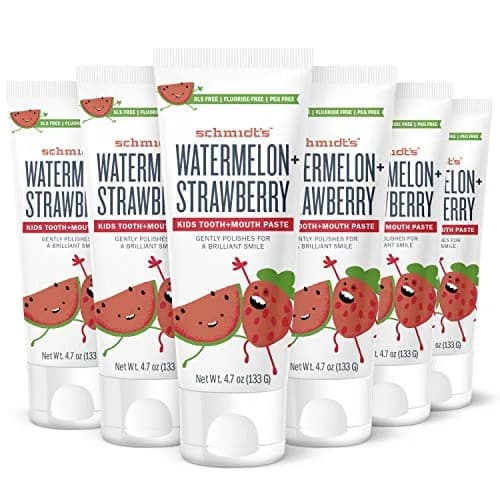 Schmidt's Children's Toothpaste Watermelon + Strawberry 4.7 oz | Fluoride-Free, Plant-Based, Vegan thumbnail 1