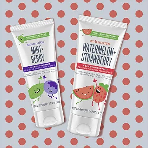 Schmidt's Children's Toothpaste Watermelon + Strawberry 4.7 oz | Fluoride-Free, Plant-Based, Vegan thumbnail 3