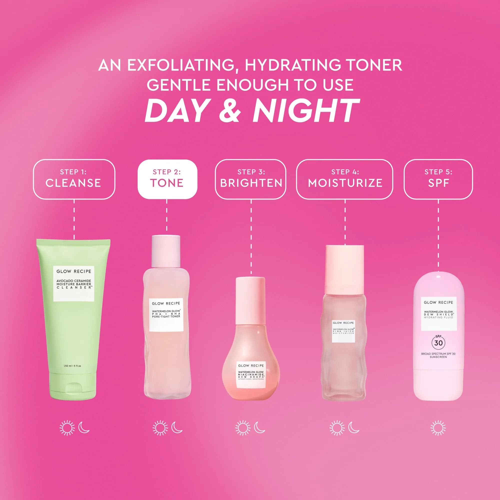 Glow Recipe PHA + BHA Face Toner 150ml (5 Fl Oz) | Gentle Exfoliant for Pores - view 6
