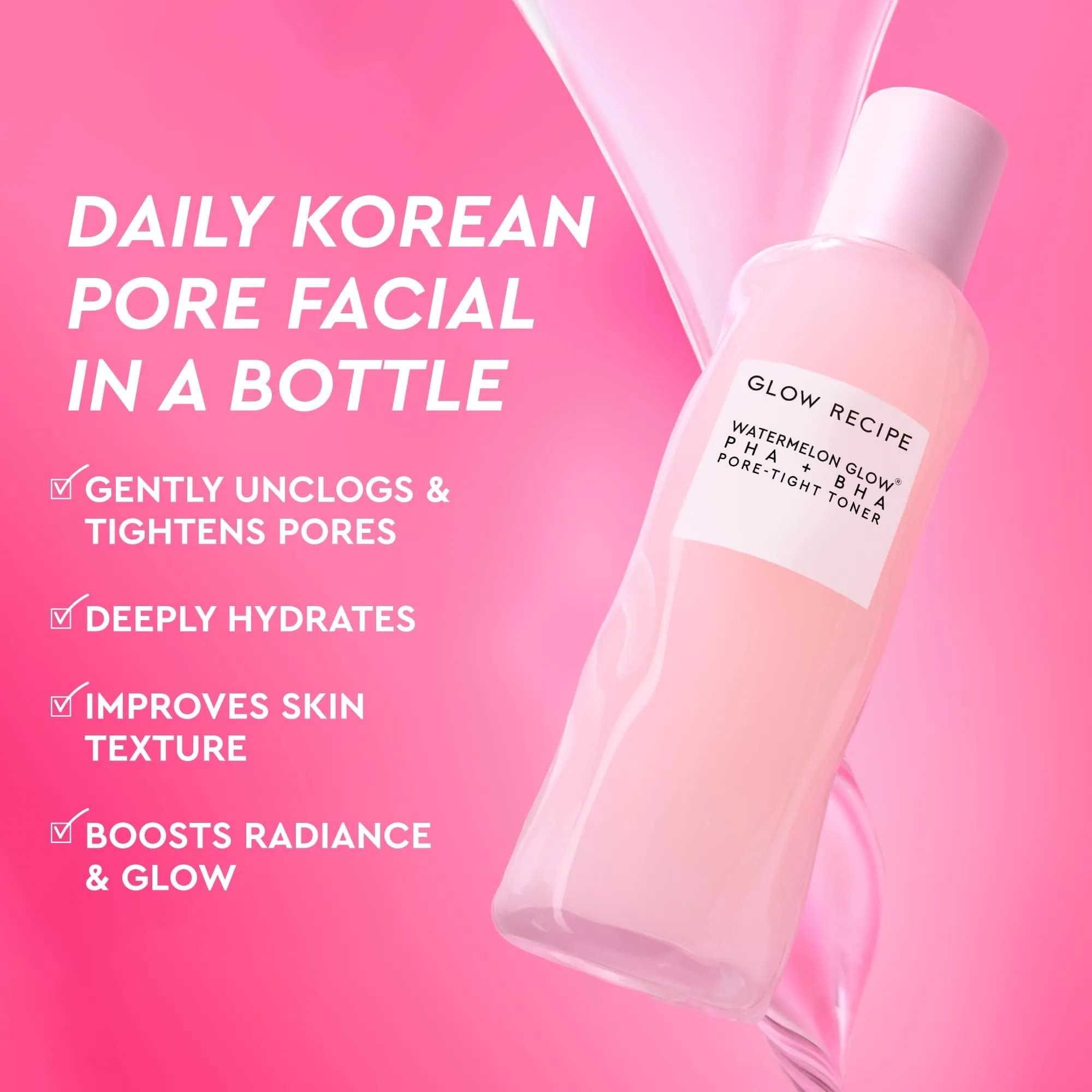 Glow Recipe PHA + BHA Face Toner 150ml (5 Fl Oz) | Gentle Exfoliant for Pores - view 2