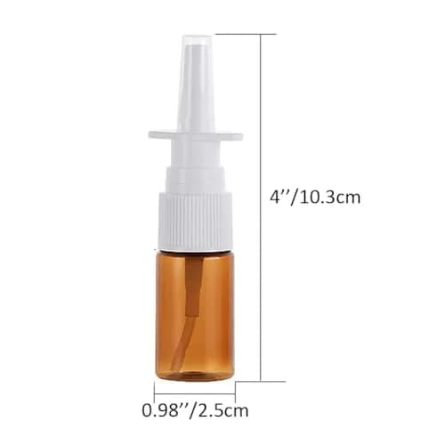 Happyupcity Refillable Glass Spray Bottle 10ml | Portable Brown Nasal & Cosmetic Container thumbnail 2