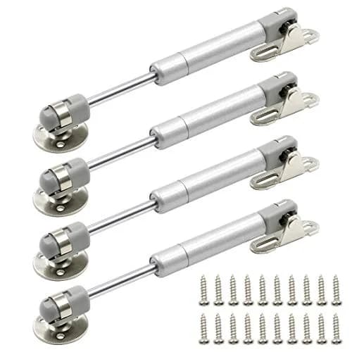 Hxchen Hydraulic Cabinet Hinges 6-Inch 30N Soft Close Lid Supports (4-Pack, Stainless Steel & Nylon) thumbnail 1