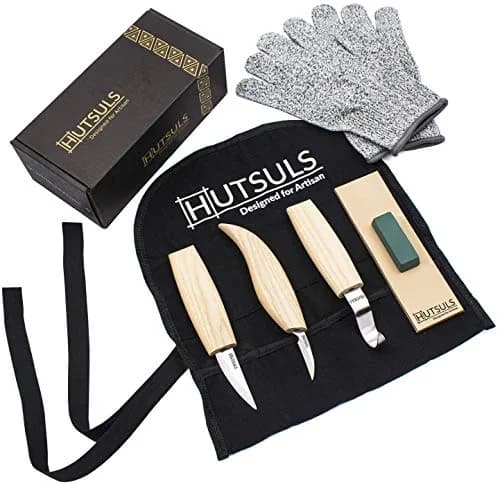 Hutsuls Wood Whittling Kit for Beginners - 8-Piece Carbon Steel Knife Set with Ashwood Handles, 20.07cm (7.9in) | USA-Sourced Craft Tools thumbnail 1