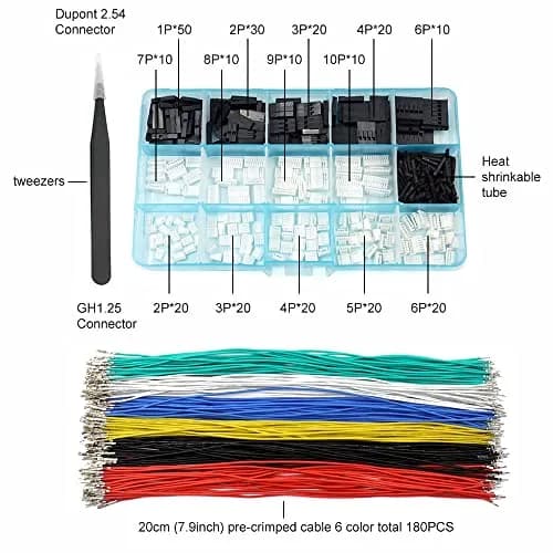 elechawk GH1.25 to Dupont 2.54 Pre-Crimped Cables and Connectors Kit 180pcs | Electronics Cable Connectors thumbnail 2