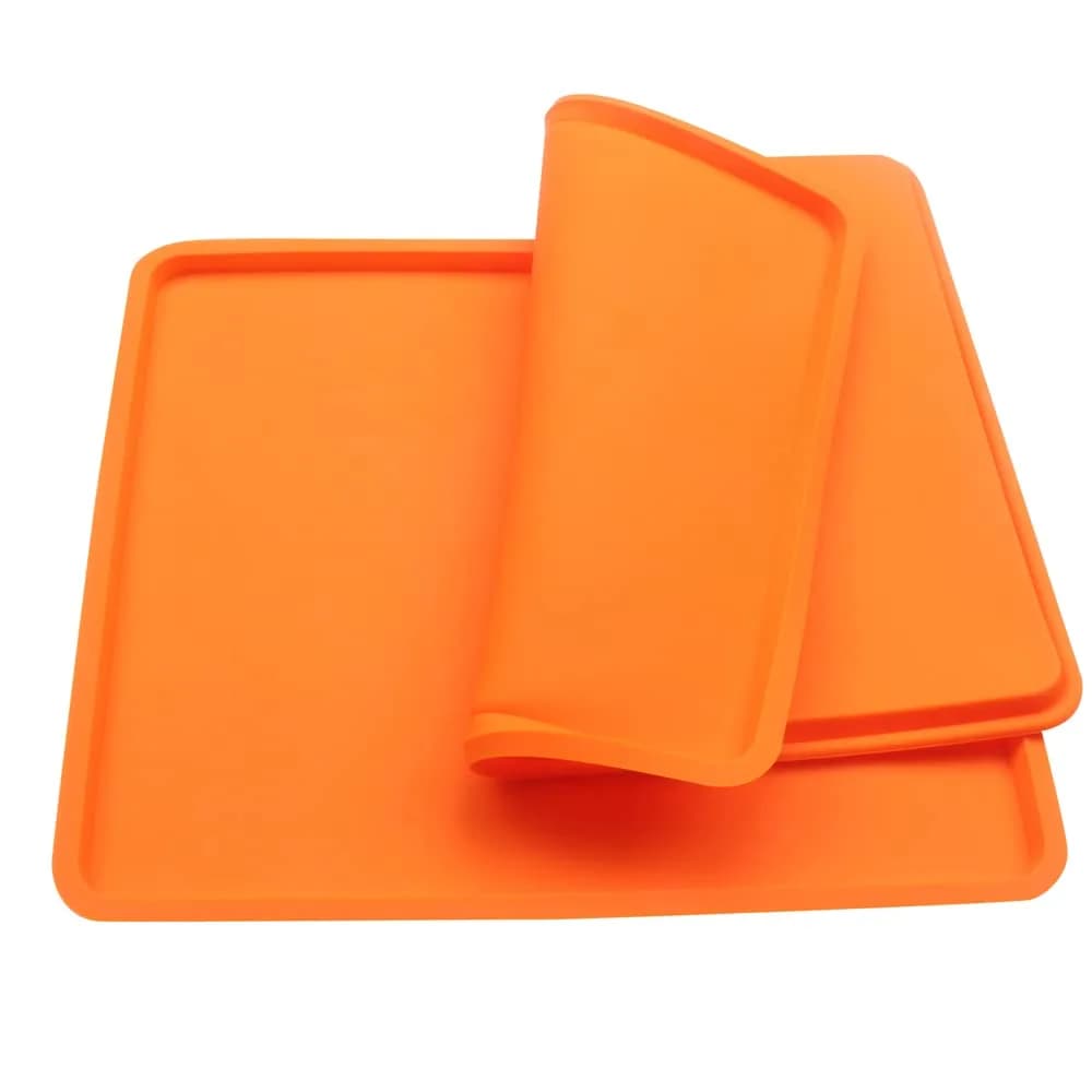 BAKER DEPOT Silicone Baking Mat 2 pcs | Nonstick Pastry & Cake Rug for Oven & Microwave — Orange