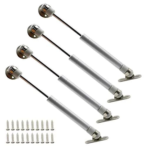 Hxchen Hydraulic Support Cabinet Hinges 235mm (9.25") 30N Soft Close Lid Supports | Pack of 4 Satin Nickel Silver thumbnail 1