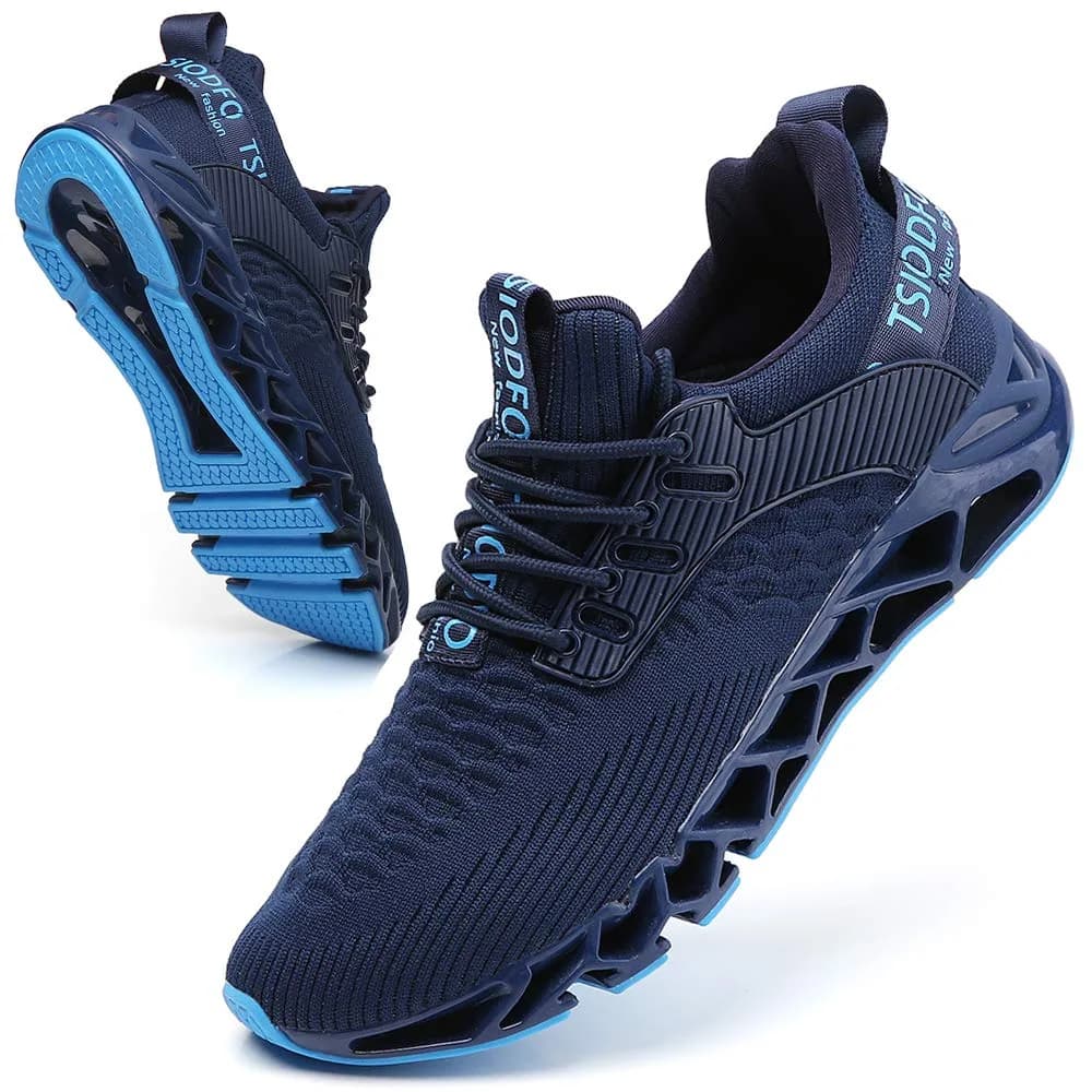 SKDOIUL Men's Running Sneakers Blue Size 13 | Breathable Mesh Athletic Walking Shoes — Blue