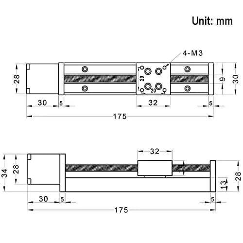 Befenybay 100mm Mini Linear Rail Guide with NEMA11 Motor, T6x1 Lead Screw | For DIY CNC & 3D Printer X Y Z Axis thumbnail 5