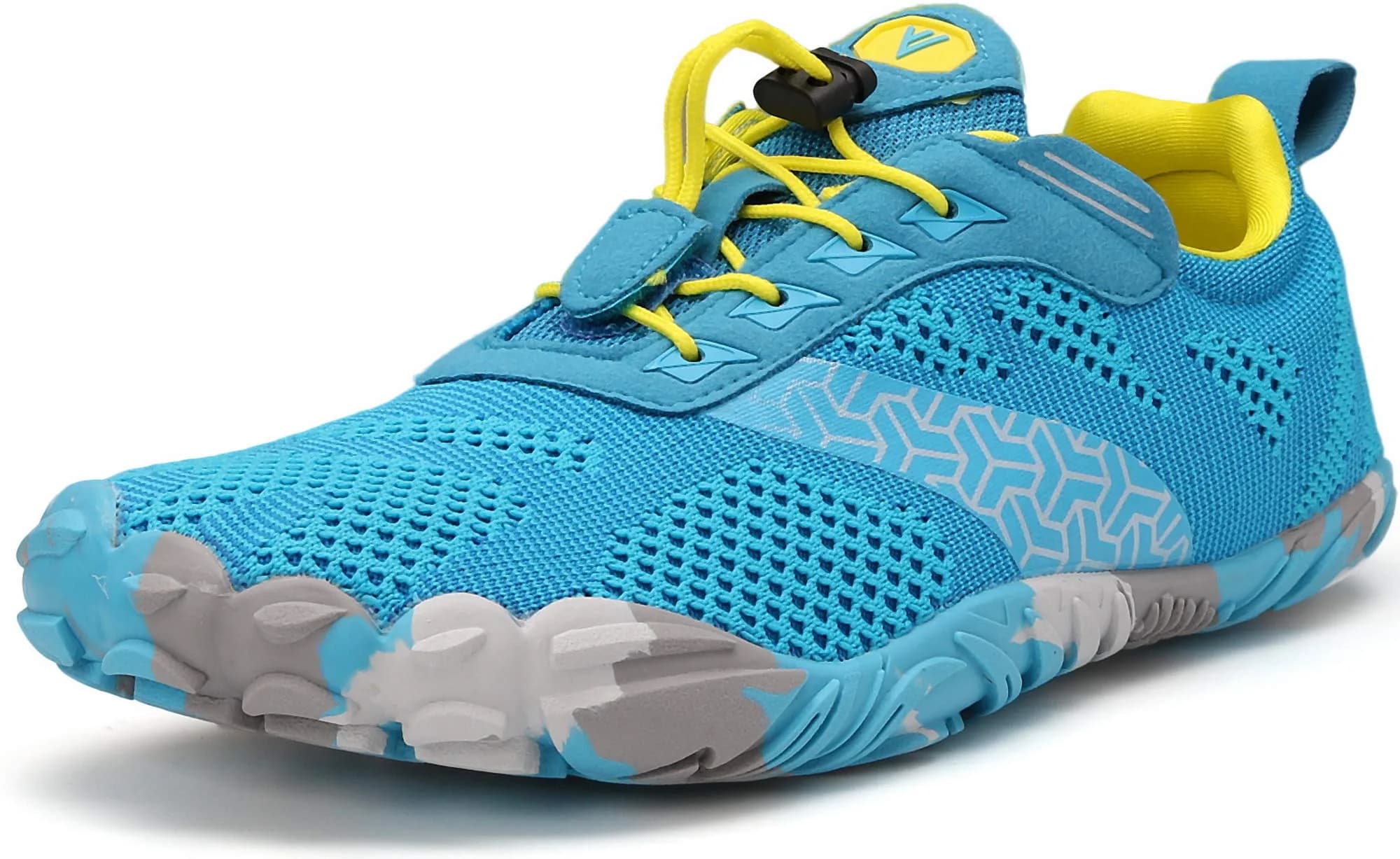 WHITIN Men's Wide Toe Box Trail Running Minimalist Shoes Light Blue 9 | Zero Drop, Vegan