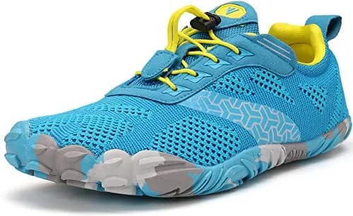 WHITIN Men's Wide Toe Box Trail Running Minimalist Shoes Light Blue 9 | Zero Drop, Vegan thumbnail 1