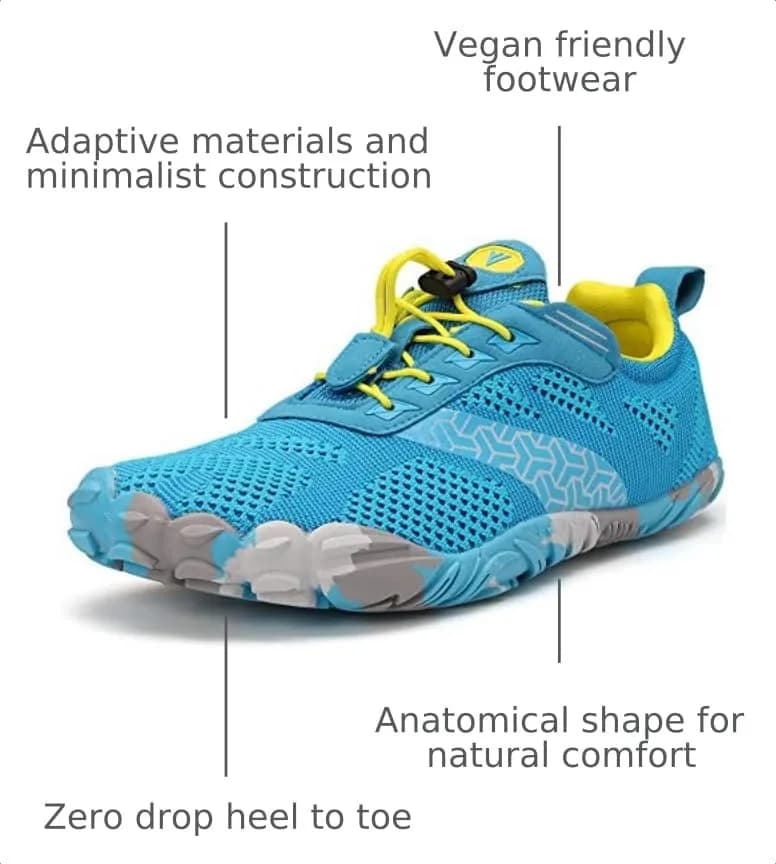 WHITIN Men's Wide Toe Box Trail Running Minimalist Shoes Light Blue 9 | Zero Drop, Vegan thumbnail 3