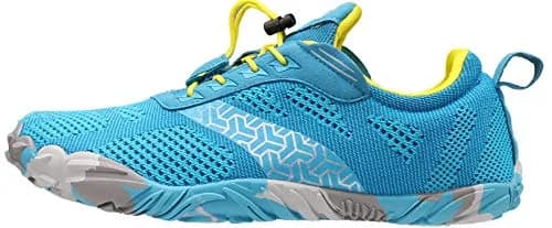 WHITIN Men's Wide Toe Box Trail Running Minimalist Shoes Light Blue 9 | Zero Drop, Vegan thumbnail 4
