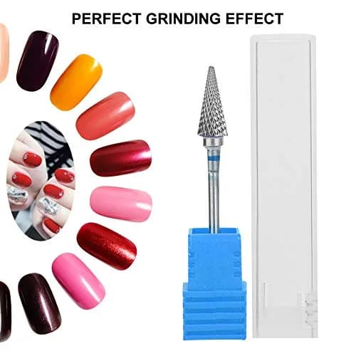ZJchao Nail Drill Bits, 3/32'' (2.35mm) Tungsten Steel Nail Art Manicure Drill Bits, Electric Pedicure Head, Blue thumbnail 2