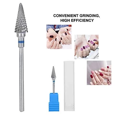 ZJchao Nail Drill Bits, 3/32'' (2.35mm) Tungsten Steel Nail Art Manicure Drill Bits, Electric Pedicure Head, Blue thumbnail 3