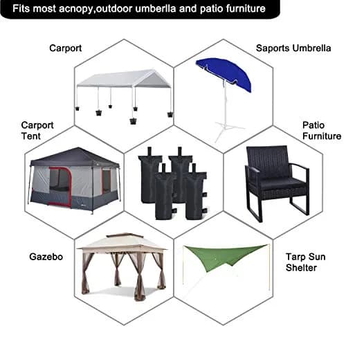 ABCCANOPY 100 LBS Canopy Weights Set of 4 | 45.36 kg (100 lb) Sand Bags for Gazebo Legs thumbnail 5