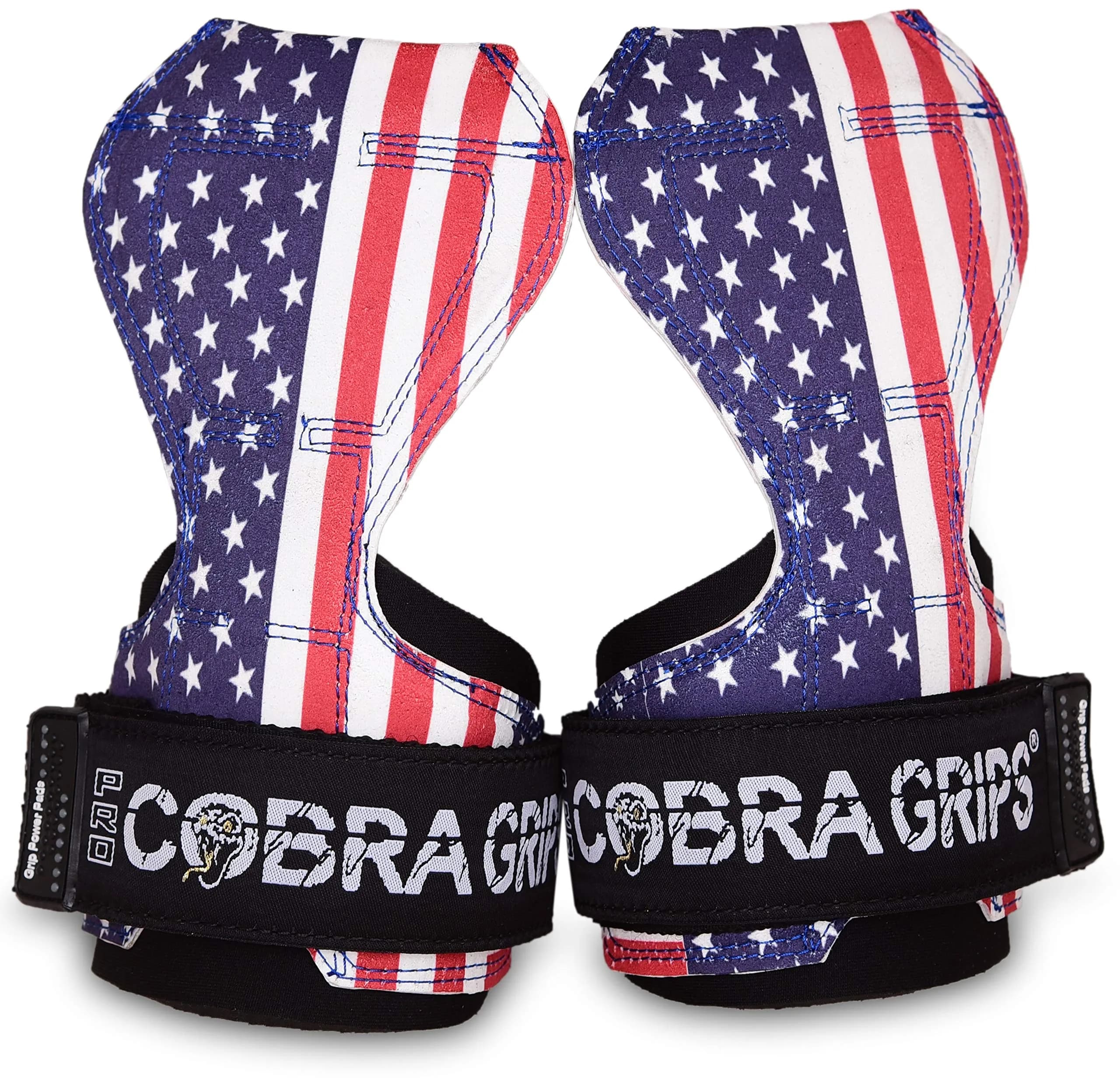 Cobra Grips PRO USA FLAG Leather Weight Lifting Gloves with Wrist Wraps (5.5-8.75") - main product image