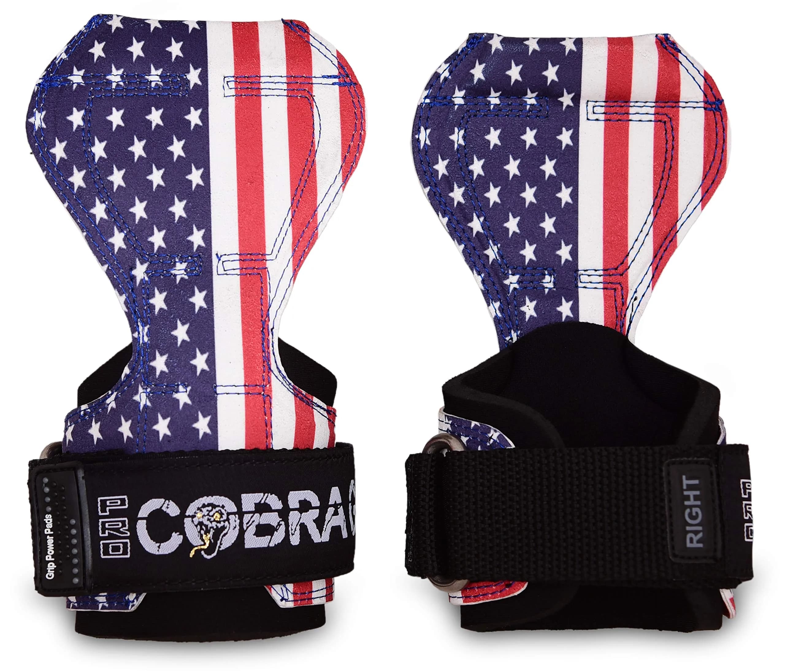 Cobra Grips PRO USA FLAG Leather Weight Lifting Gloves with Wrist Wraps (5.5-8.75") - view 3