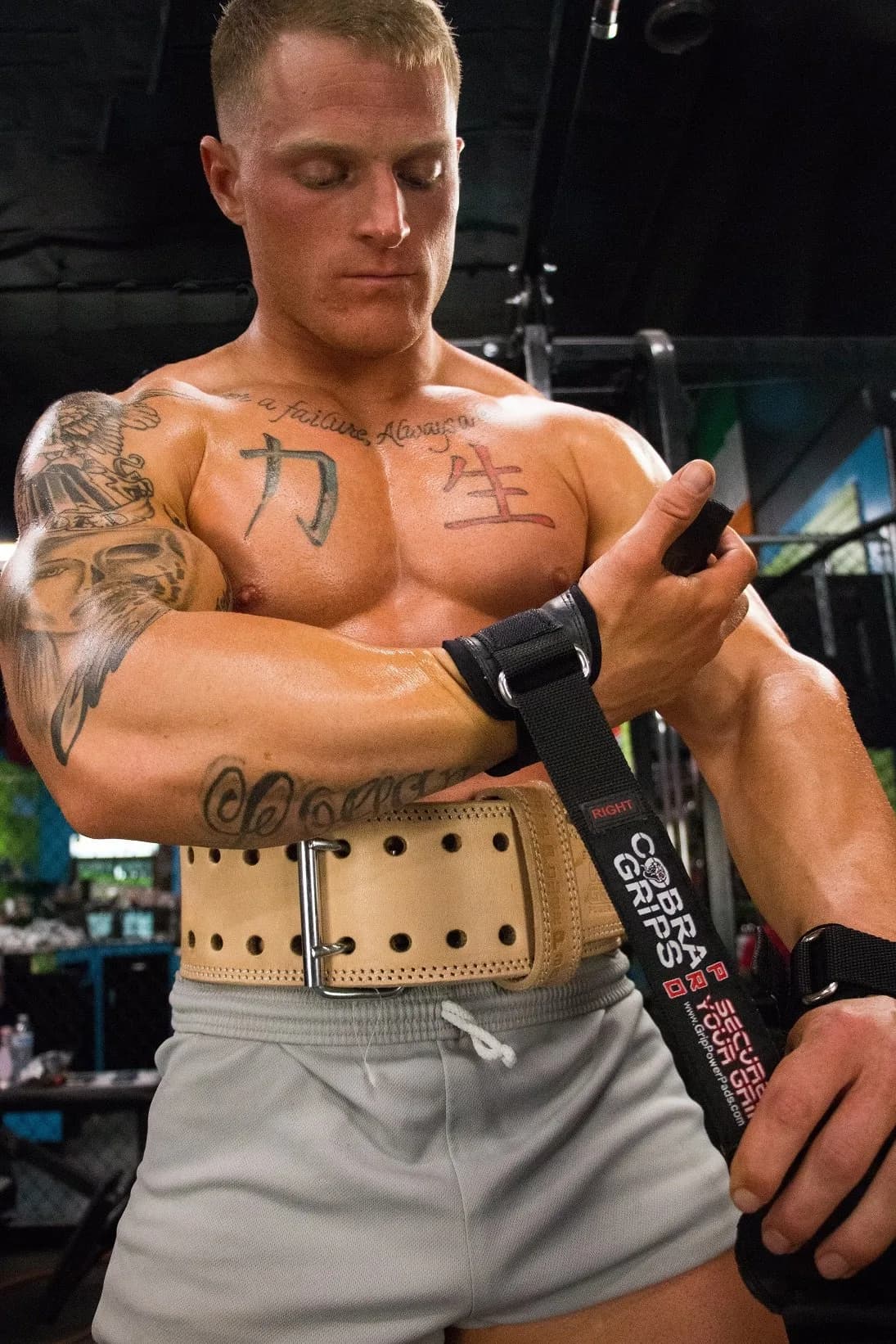Cobra Grips PRO Arnold Leather Weight Lifting Gloves with Wrist Wraps - 5.5 - 8.75" Wrist - view 4