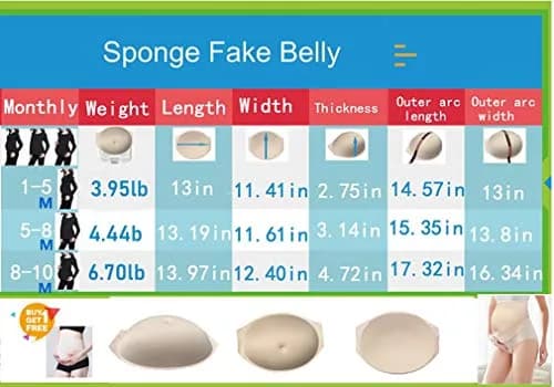 BIMEI Fake Pregnant Belly Pad 1-5 Months (Beige) | Lightweight Sponge for Realistic Bump thumbnail 5