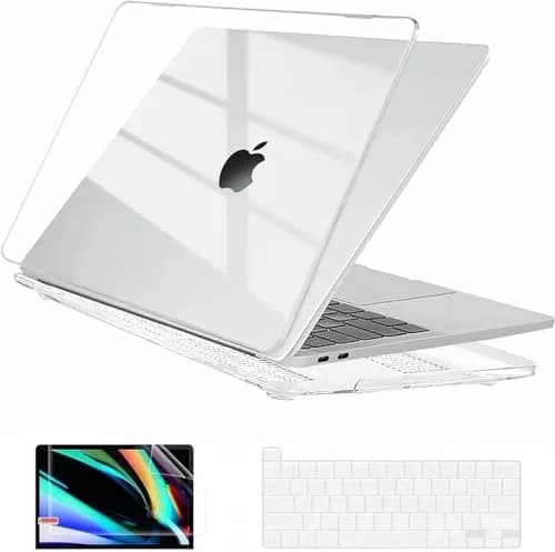 EooCoo Crystal Clear Hard Case for MacBook Pro 13-inch M2/M1 (2016-2024) | Snap-On Protection with Keyboard Cover & Screen Protector thumbnail 1