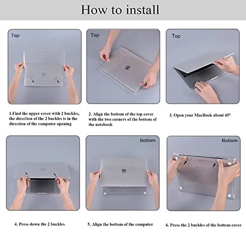 EooCoo Crystal Clear Hard Case for MacBook Pro 13-inch M2/M1 (2016-2024) | Snap-On Protection with Keyboard Cover & Screen Protector thumbnail 7