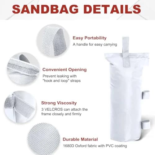 ABCCANOPY 150lb (68kg) Canopy Weight Bags Set of 4 | Stabilize Tents & Gazebos thumbnail 2