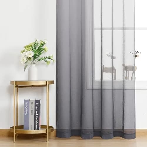 DWCN Grey Ombre Sheer Curtains 84 Inches Long | Elegant Light Diffusion for Living Room thumbnail 4