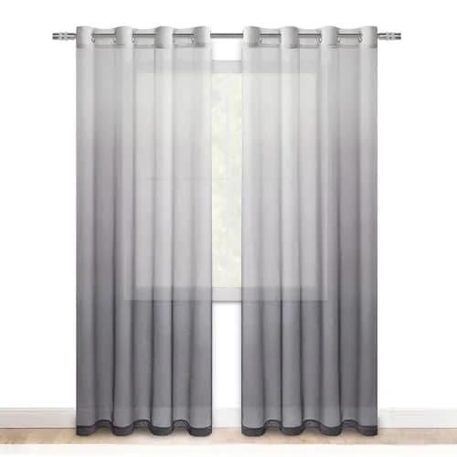 DWCN Grey Ombre Sheer Curtains 84 Inches Long | Elegant Light Diffusion for Living Room thumbnail 9
