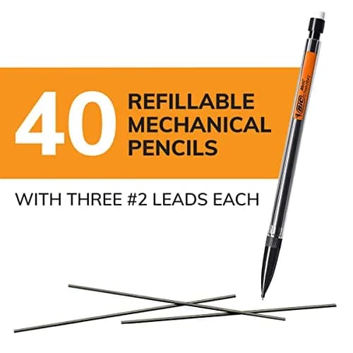 BIC Xtra-Smooth Mechanical Pencil, Medium Point (0.7 mm), 40-Count | Smudge-Free, Erases Cleanly, Office & School Use thumbnail 2