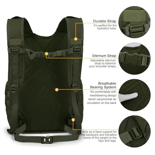Mardingtop 25L Tactical Backpack Military Rucksack for Camping & Hiking | Water-Resistant, Expandable, Unisex thumbnail 5
